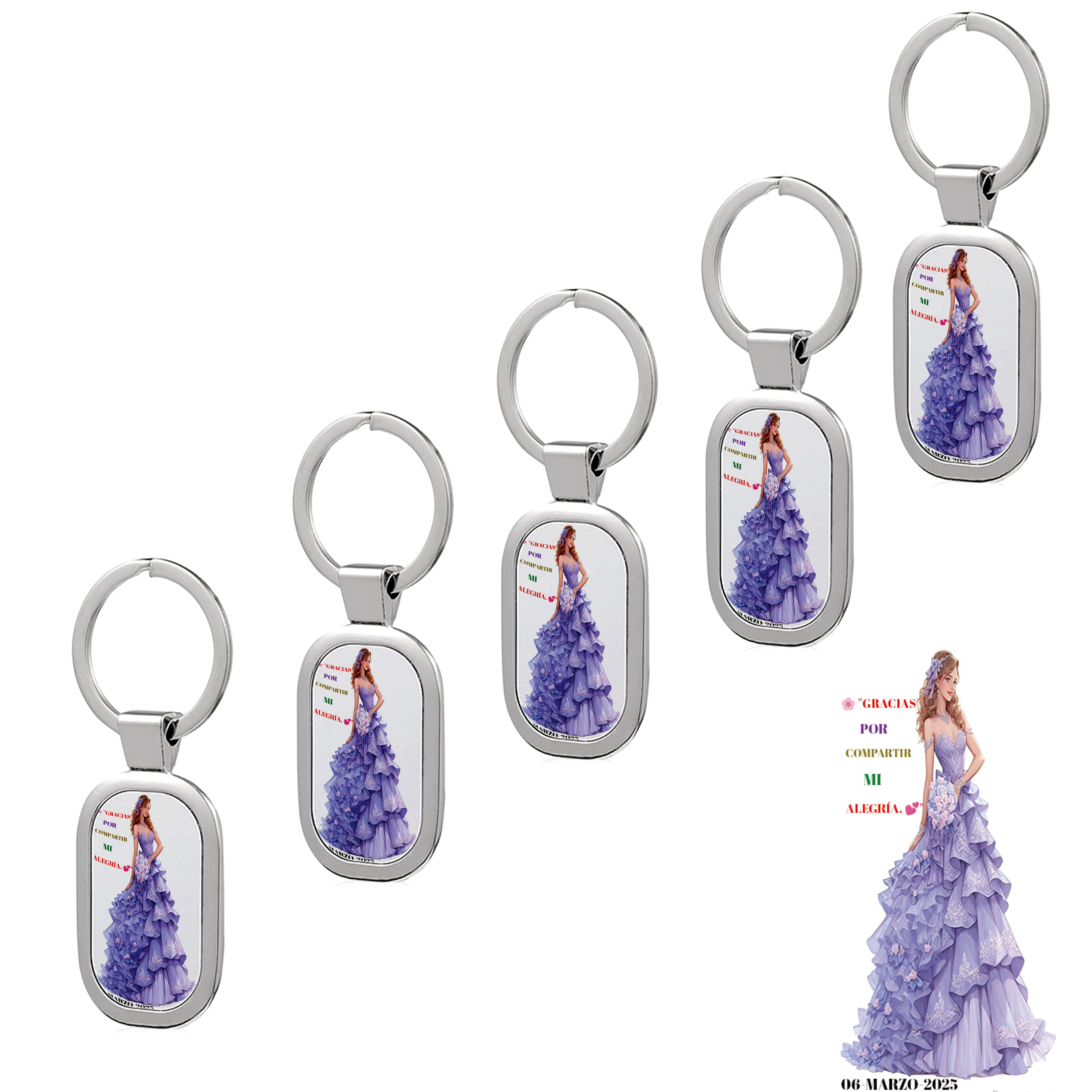 Llavero Metálico Personalizado - Mis 15 - Image 3